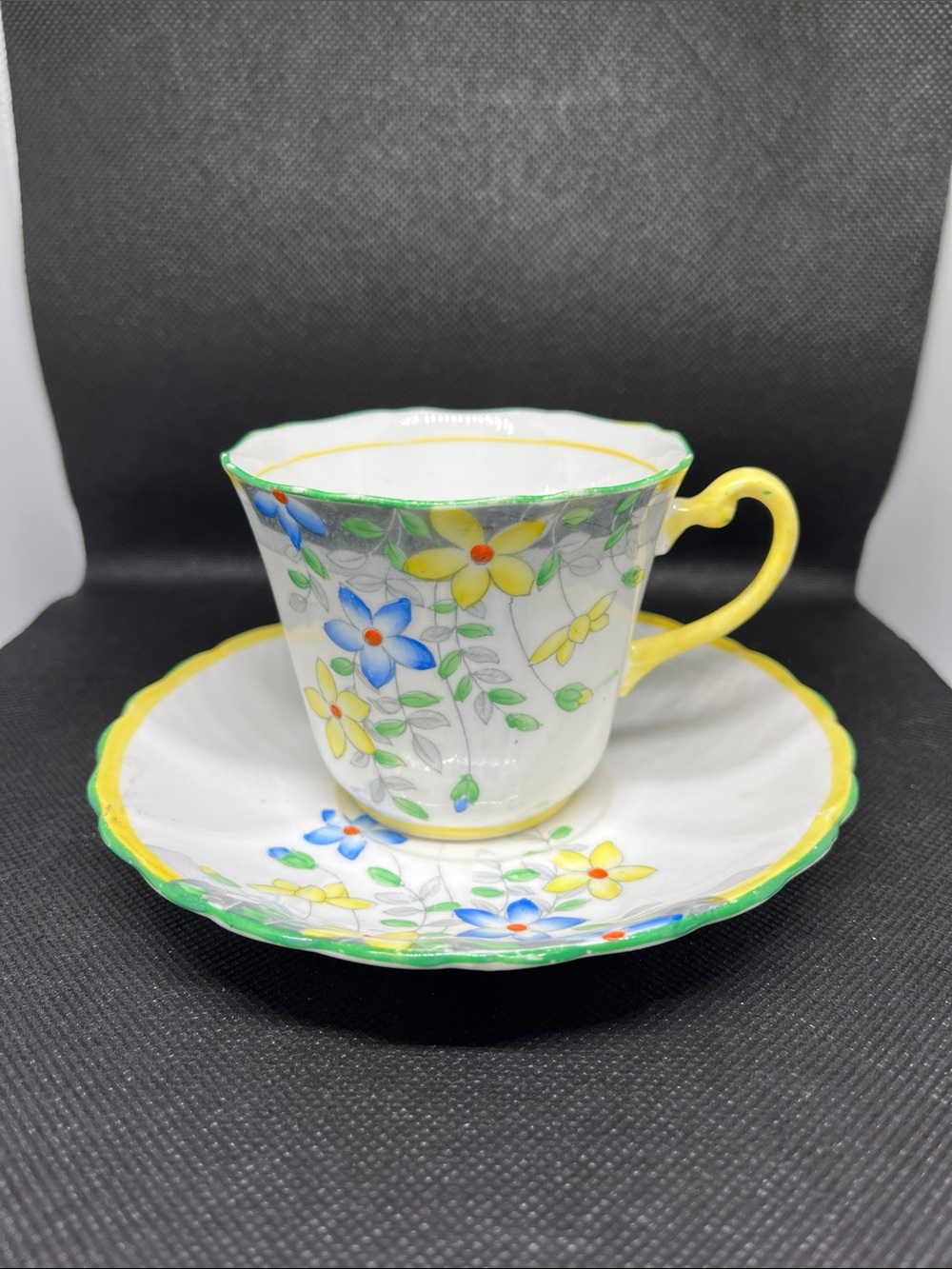 ColcLough Longton England Bone China Royal Vale Floral Teacup & Saucer